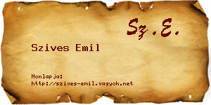 Szives Emil névjegykártya